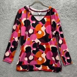 Lularoe Women's Medium Long Sleeve Hoodie‎ Modern Print Soft Comfort Casual